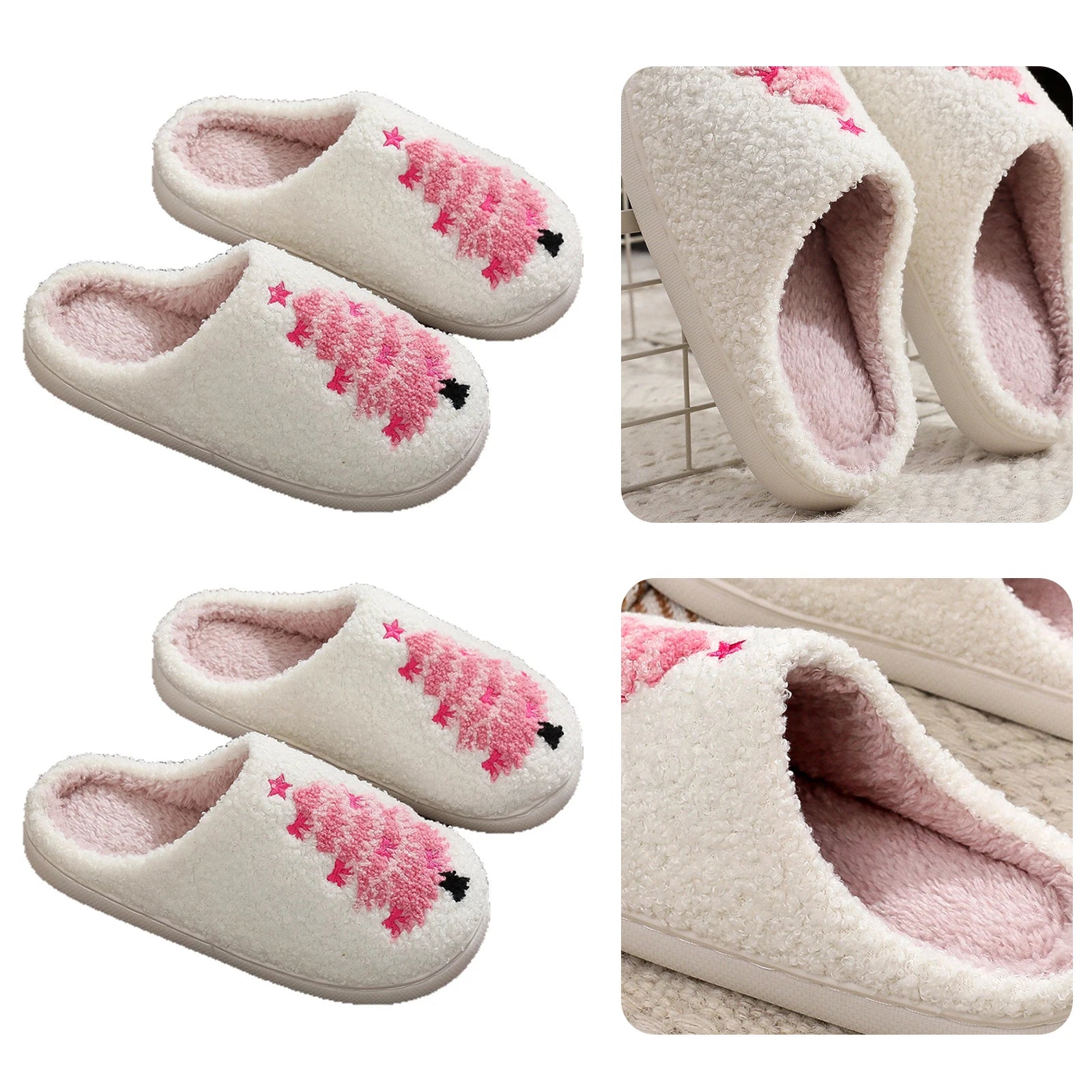 GL™ Women's Pink Cozy Christmas Slippers