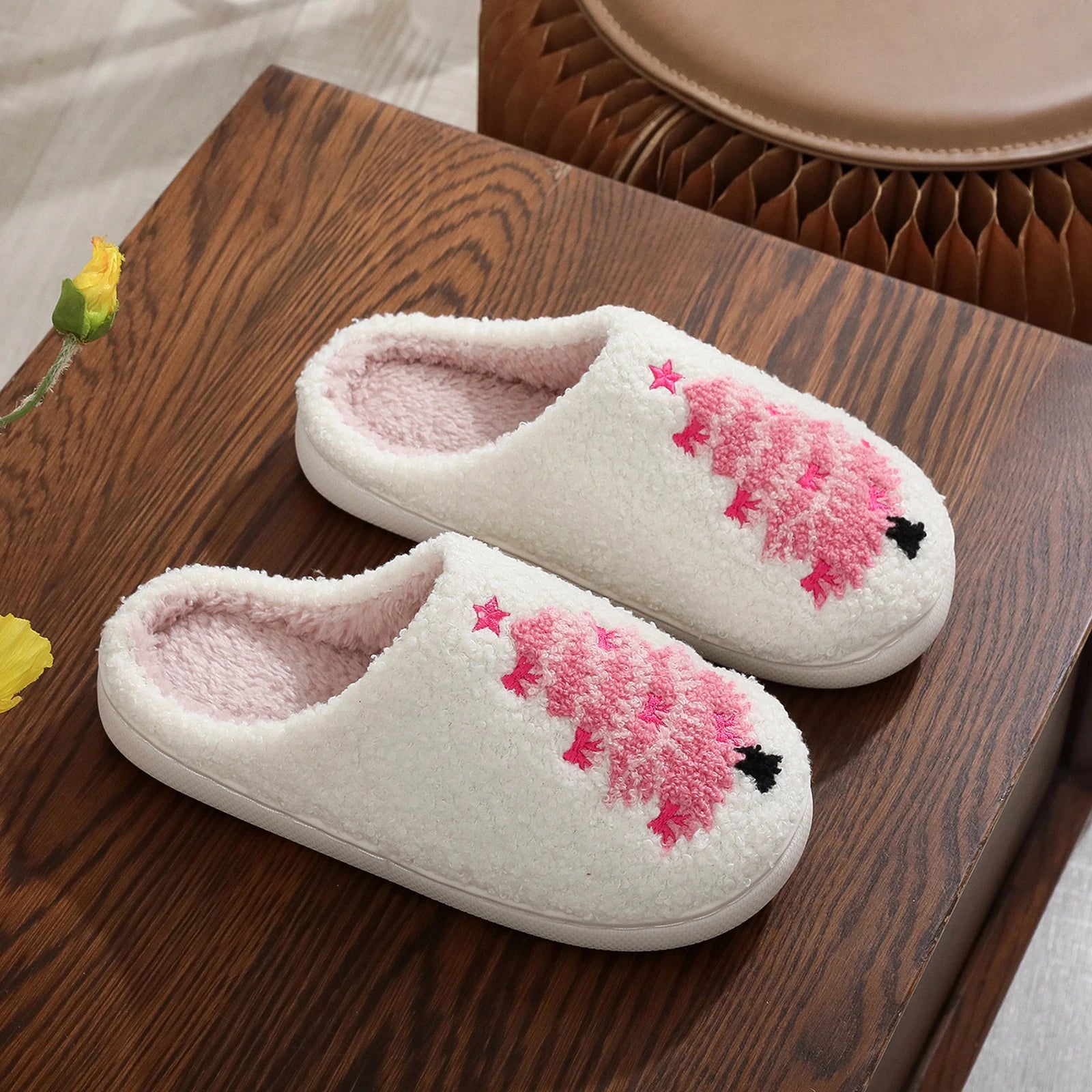 GL™ Women's Pink Cozy Christmas Slippers