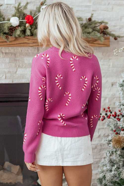GL™ Christmas Candy Cane Shoulder Sweater
