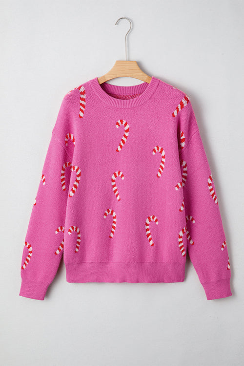 GL™ Christmas Candy Cane Shoulder Sweater