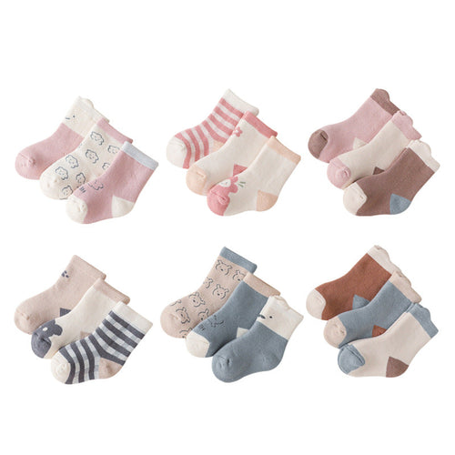 GL™ Baby Cartoon Print Pattern Thickened Soft Cotton Socks